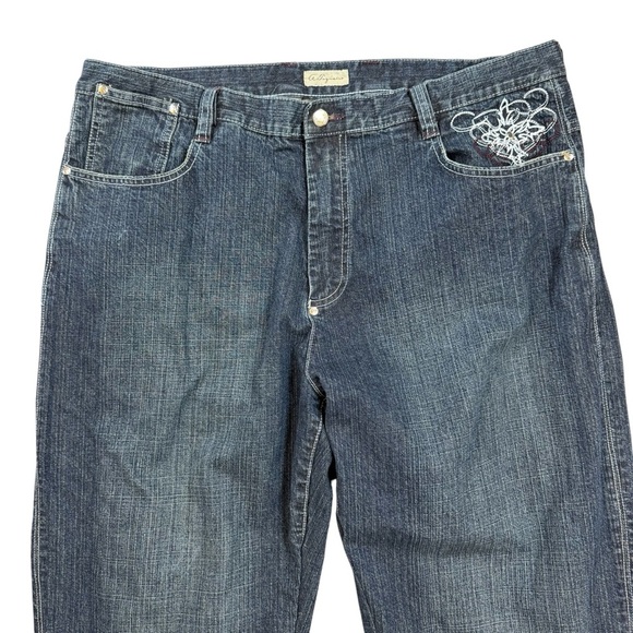 A Tiziano Jeans Men 40x31 Blue Rabbit Wide Leg Logo Y2K Hip Hop Measures 38 1/2 - Picture 3 of 16